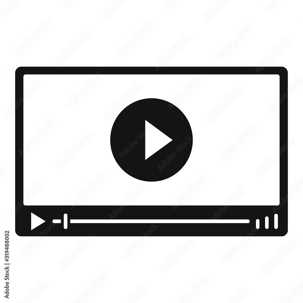 Video player icon. Simple illustration of video player vector icon for web design isolated on white background Video player icon. Simple illustration of video player vector icon for web design isolated on white background