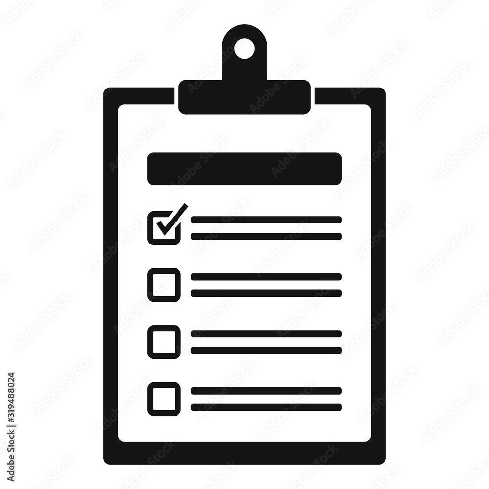 Checklist icon. Simple illustration of checklist vector icon for web design isolated on white background Checklist icon. Simple illustration of checklist vector icon for web design isolated on white background