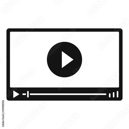 Video player icon. Simple illustration of video player vector icon for web design isolated on white background