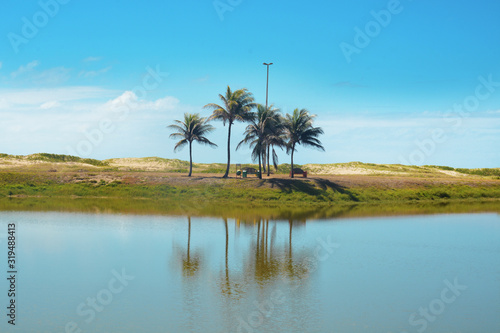 the lake on the beach Orla de Atalaia in the capital,Aracaju,Sergipe , Brazil