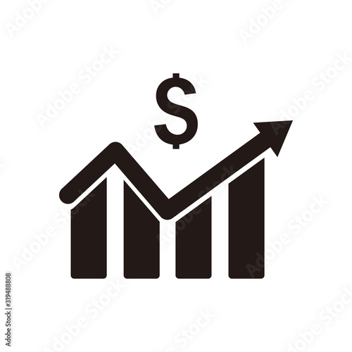 Money statistics icon vector illustration symbol