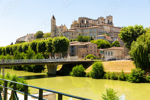 Auch Cathedral and Armagnac Tower across river photo