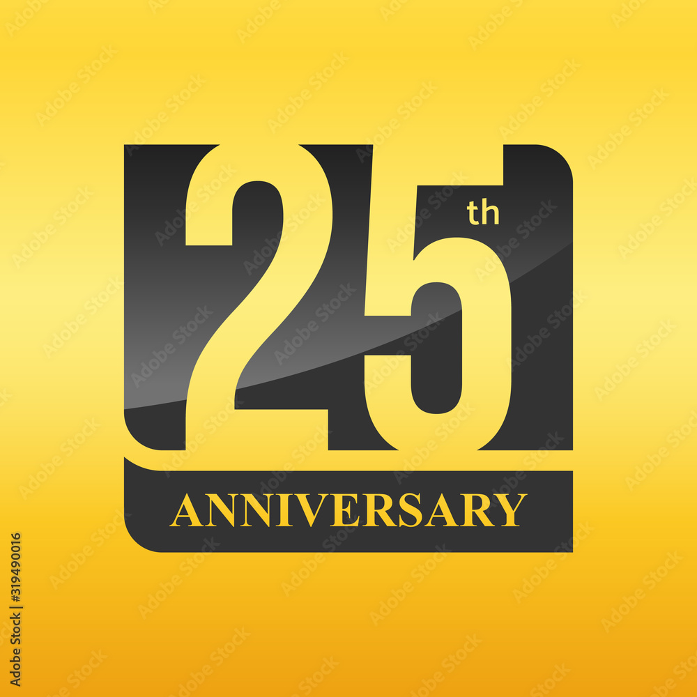Black 25 Years anniversary celebration template Black 25 Years anniversary celebration template