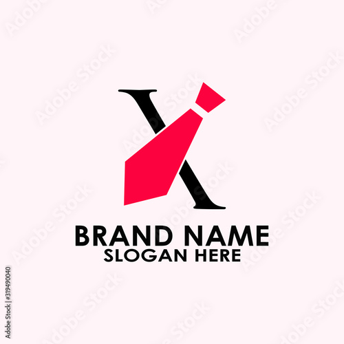 logo letter x with icon tie vector design	