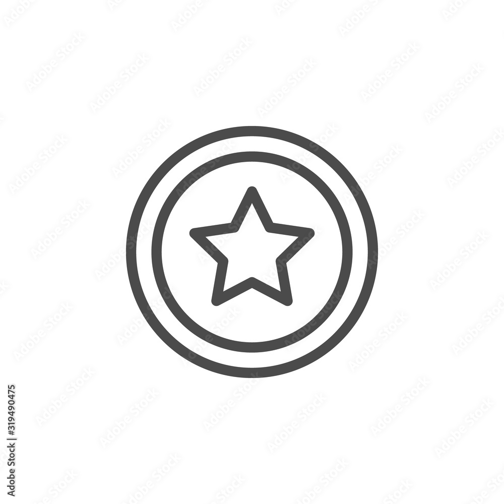 Star line outline icon and sparkle sign Star line outline icon and sparkle sign
