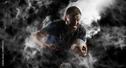 Canvas Print Rugby player in action