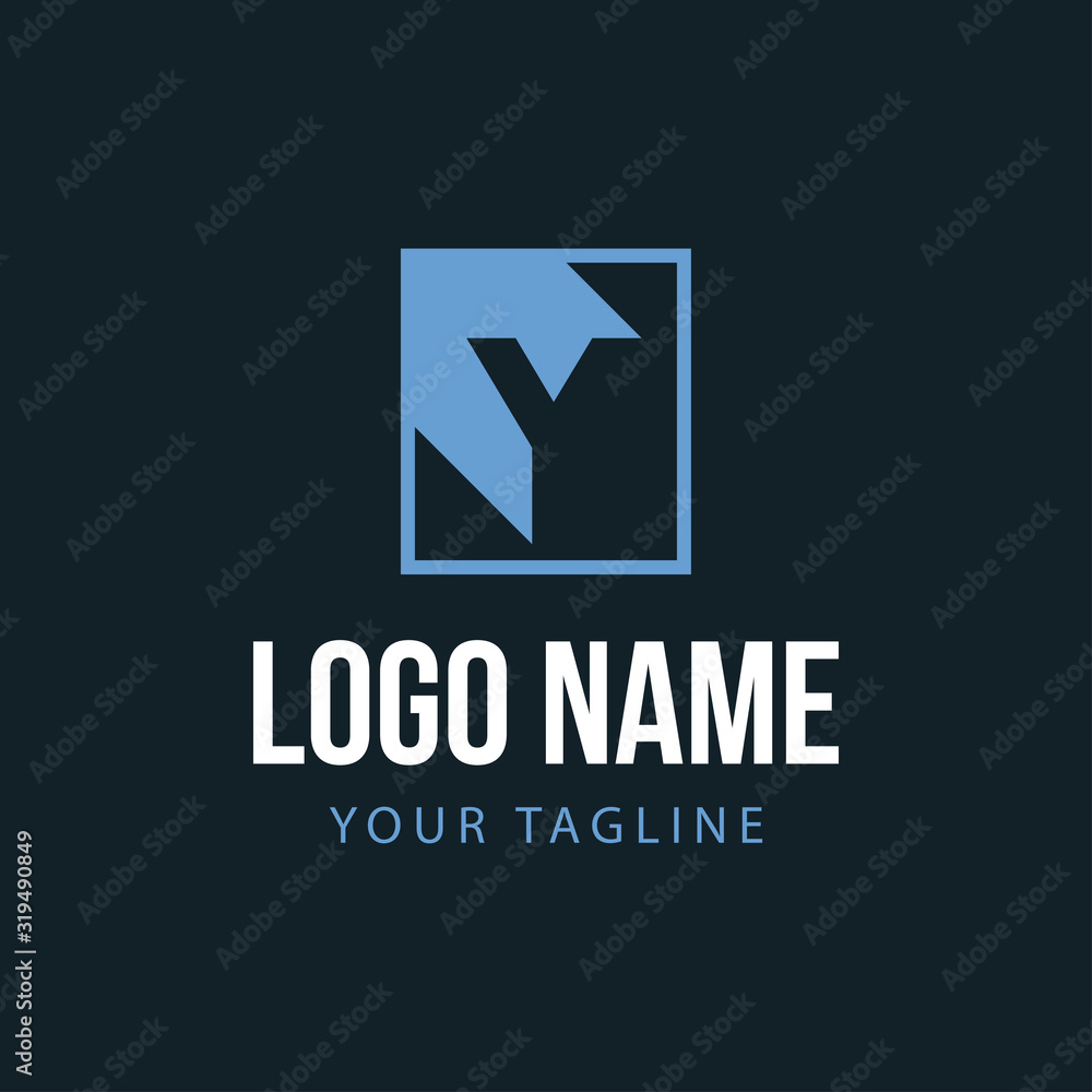 Y initial letter long shadow logo Y initial letter long shadow logo