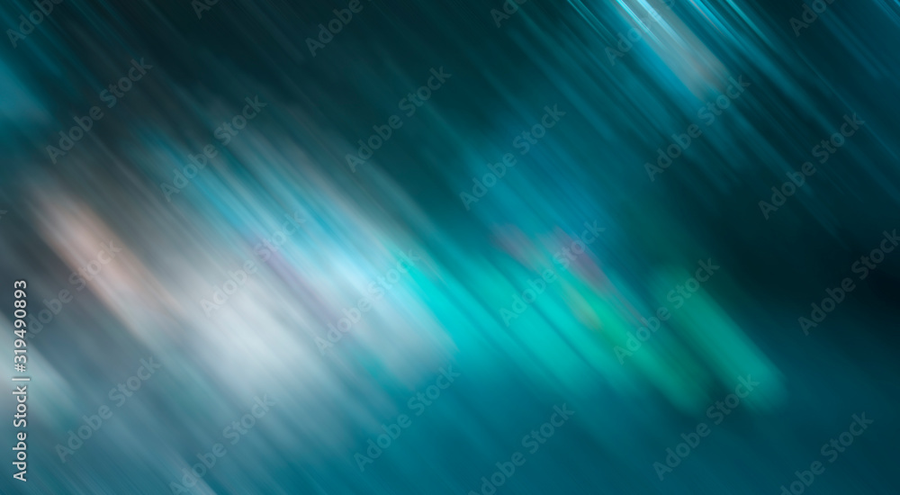 Fototapeta premium Abstract blurred night background. Blue stripes light bokeh