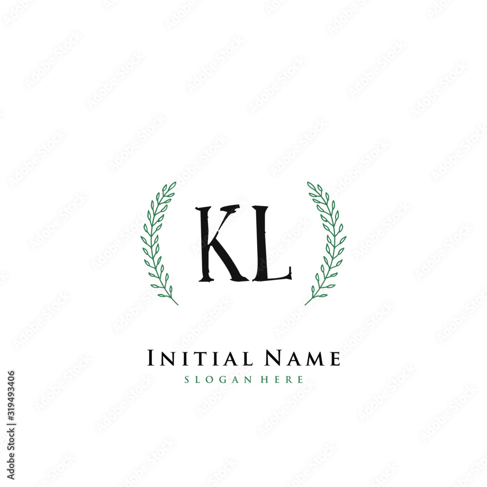KL Initial handwriting logo vector KL Initial handwriting logo vector