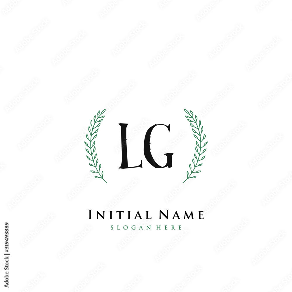 LG Initial handwriting logo vector