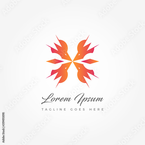 Modern artful butterfly wings logo