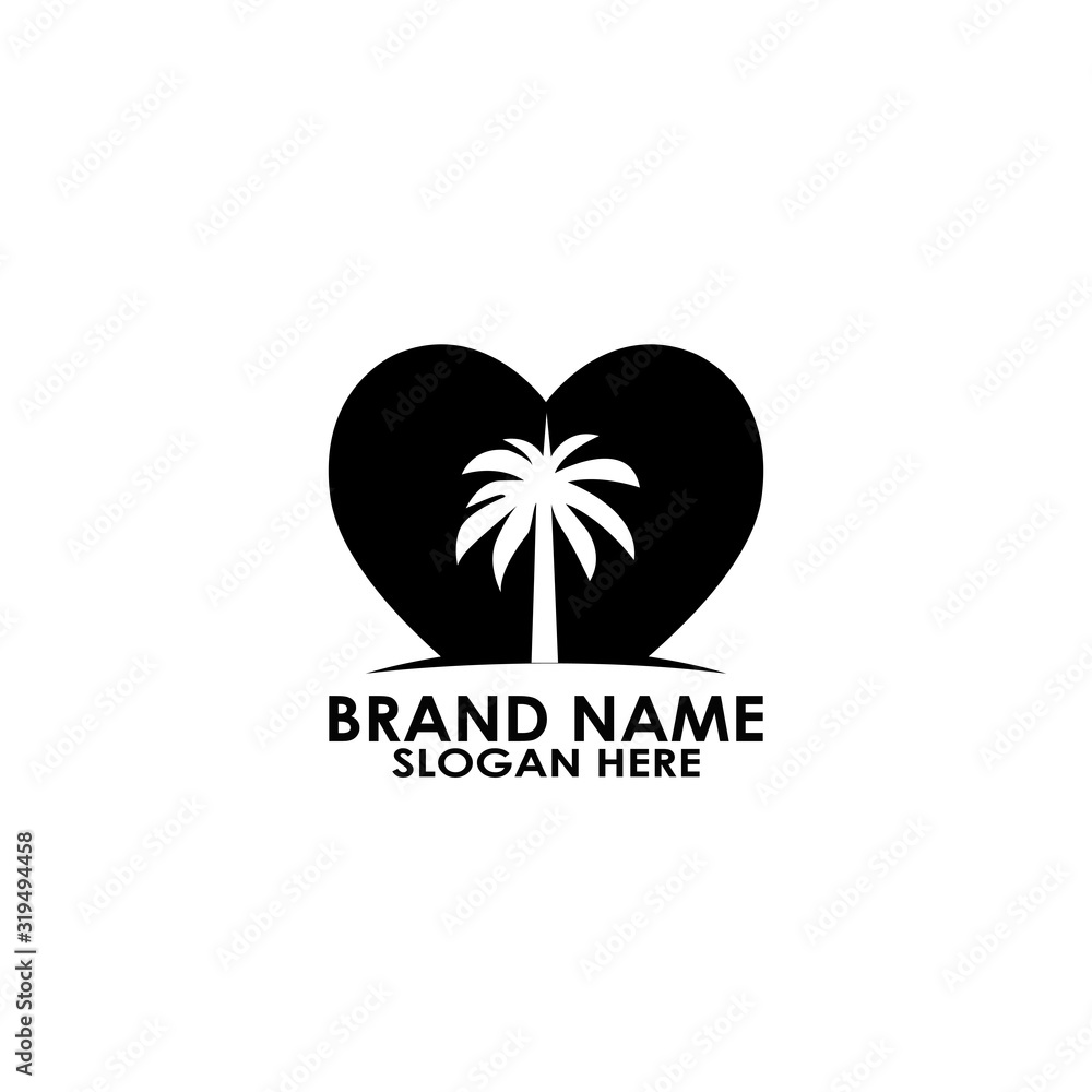 logo palm in love date icon love logo palm in love date icon love