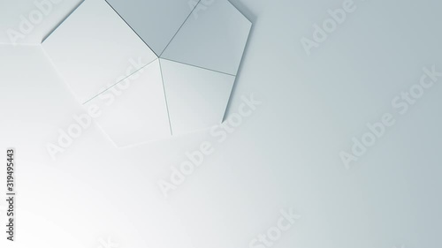 Abstract White Geometric Surface quad Loop clean minimal pattern, Animated 3d background for business presentation. Soft shadows and reflection. Paper Wave moving. Animation of seamless loop. B 4K UHD