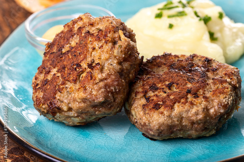 two bavarian meat loafs on a plate