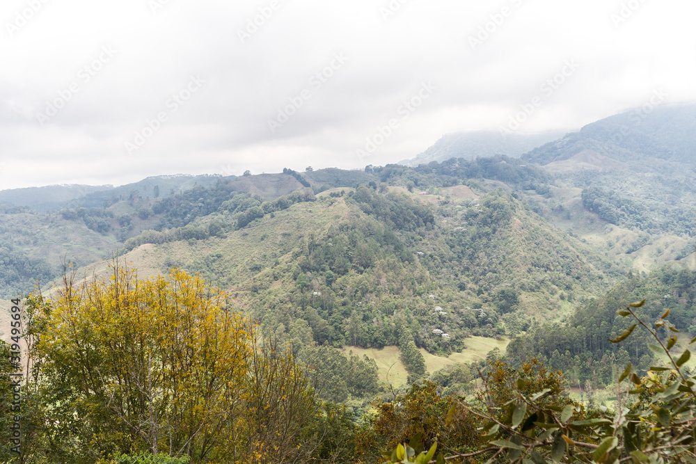 Sceneries of Lookout of Salento “Alto de la Cruz” in Quindio, Colombia. Sceneries of Lookout of Salento “Alto de la Cruz” in Quindio, Colombia.