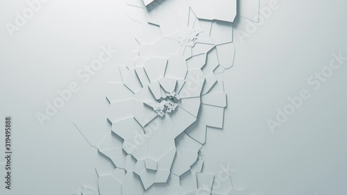 White Abstract Geometric Surface Clean minimal grid pattern, Animated 3d rendering background for business presentation. Wave moving. 