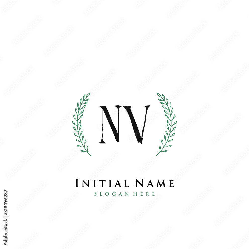 NV Initial handwriting logo vector NV Initial handwriting logo vector