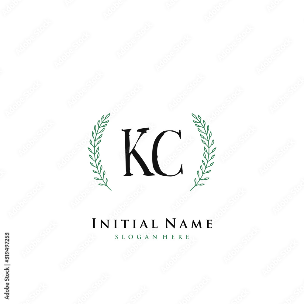 KC Initial handwriting logo vector KC Initial handwriting logo vector