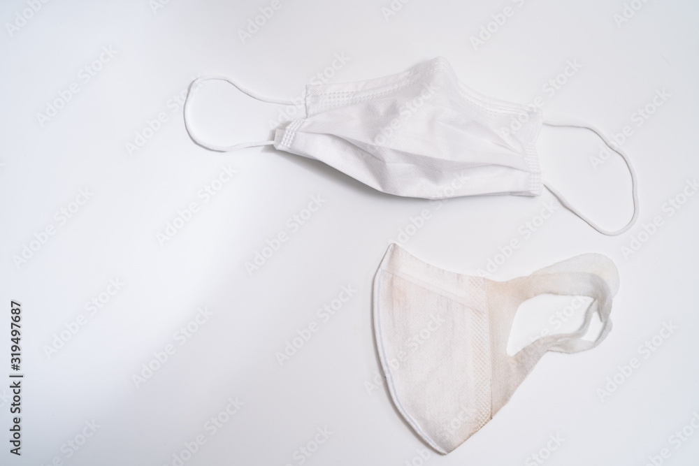 Protective medical mask on white background. Protective medical mask on white background.