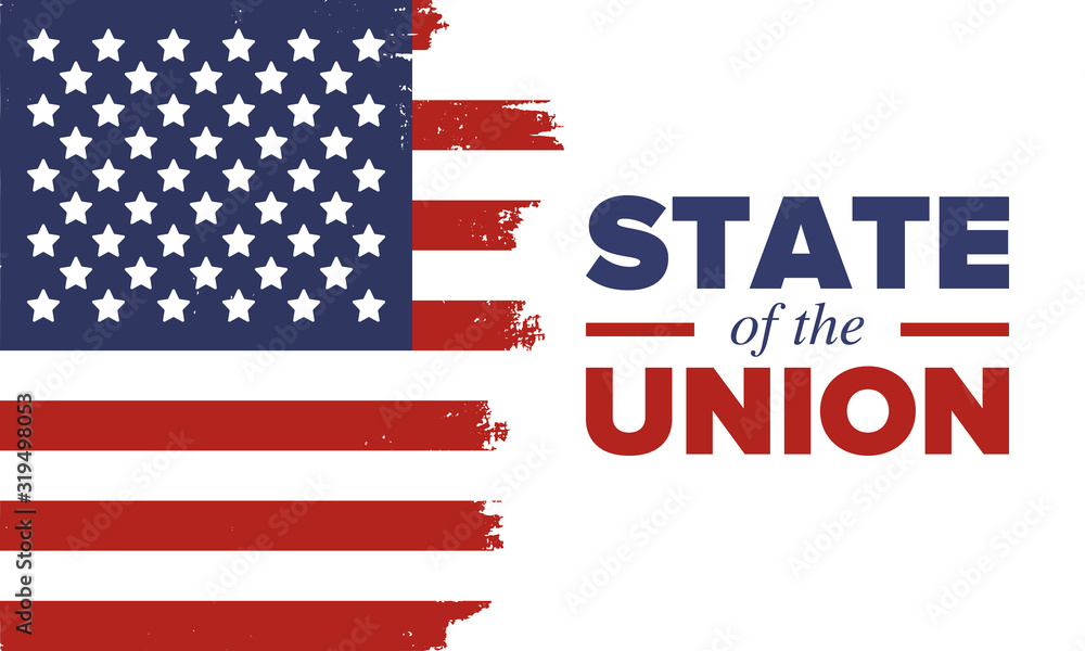 State of the Union Address in United States. Annual deliver from the  President of the US address to Congress. Speech President. Patriotic  american elements. Poster, card, banner, background. Vector Stock Vector |