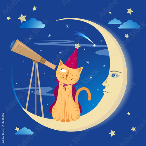 The cat-astronomer illustration