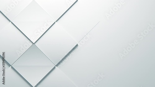 Background White Abstract  for business presentation. minimal pattern, Animated 3d rendering. Cubes.  UHD 3840x2160 Paper background. 