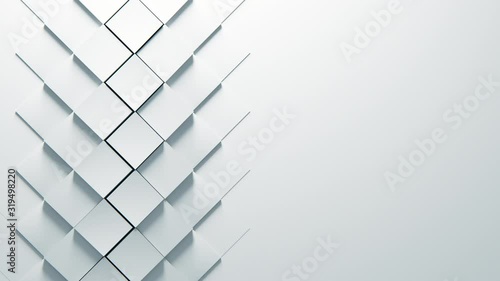Background White Abstract  for business presentation. minimal pattern, Animated 3d rendering. Cubes.  UHD 3840x2160 Paper background. 