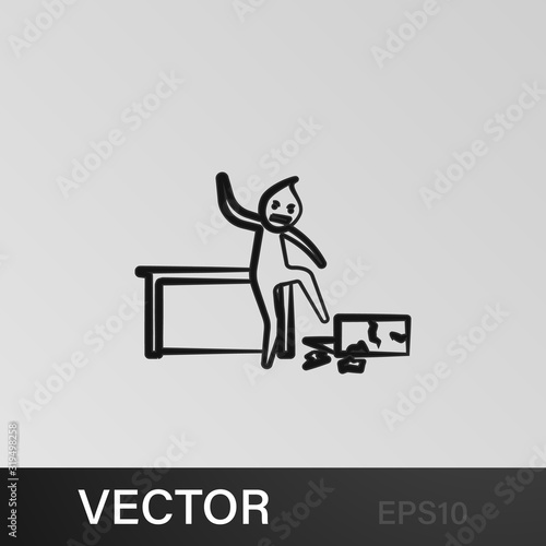 Office man break notebook angry outline icon. Element of office life illustration. Premium quality graphic design icon. Signs and symbols collection icon for websites, mobile app
