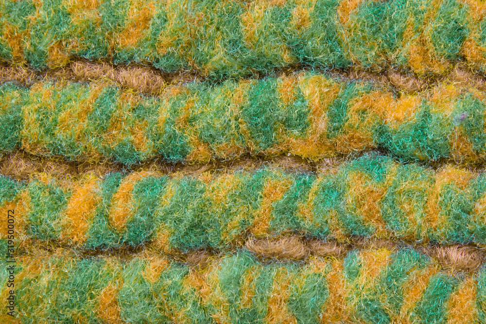 Green rows textured background close up