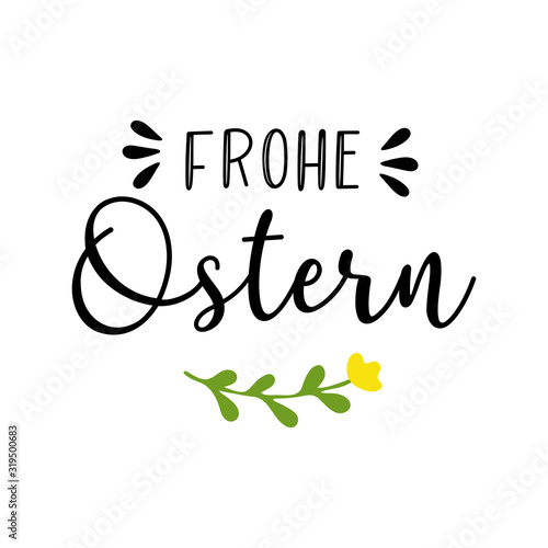 Handgeschriebene Phrase Frohe Ostern als Logo. Lettering für Poster, Postkarte, Einladung, 