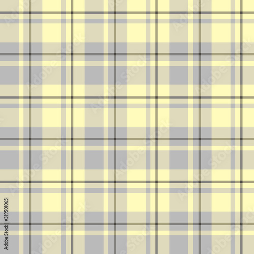 Seamless pattern in stylish grey and light yellow colors for plaid, fabric, textile, clothes, tablecloth and other things. Vector image.