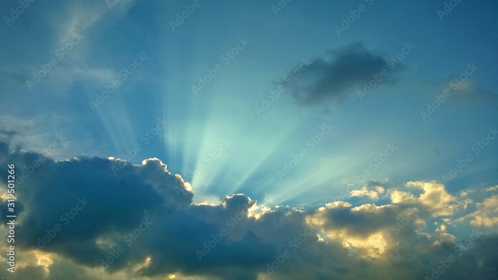 Beautiful sunset sky above clouds with dramatic Beautiful sunset sky above clouds with dramatic
