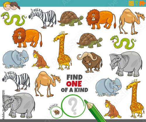 one of a kind game for kids with animals