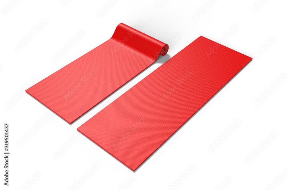 Blank yoga mat for branding, 3d render illustration. Blank yoga mat for branding, 3d render illustration.