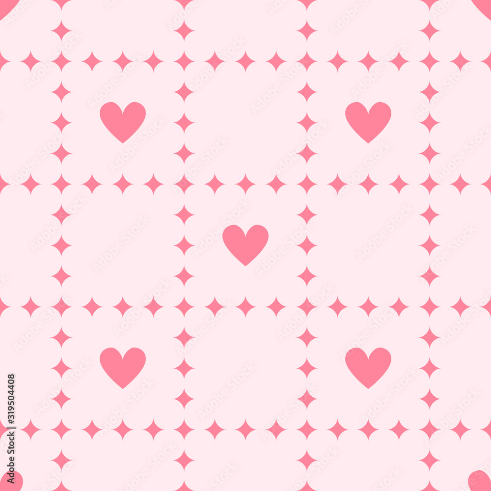 Heart background with diamonds. Seamless vector pattern Heart background with diamonds. Seamless vector pattern