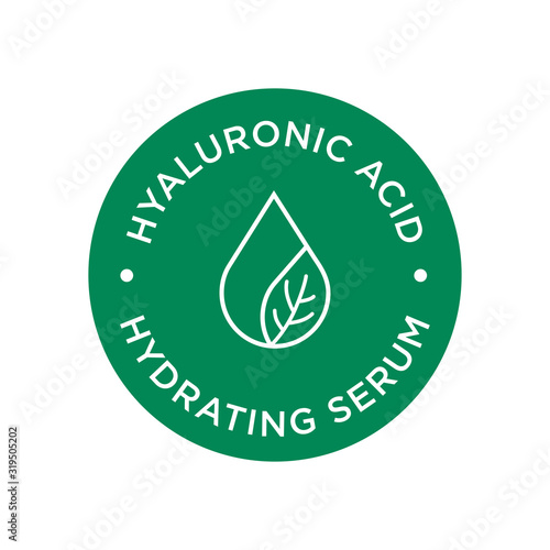 Hyaluronic acid icon. Hydrating Serum symbol for cosmetic products.