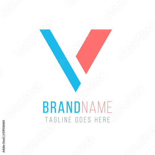 Letter V, Geometrical trian...