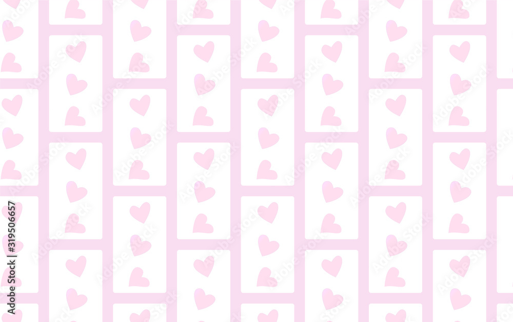 Pink cute romantic seamless texture colored hearts