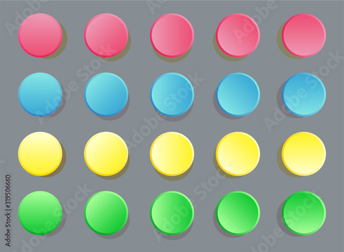 Fun twister game pattern colored circles on grey