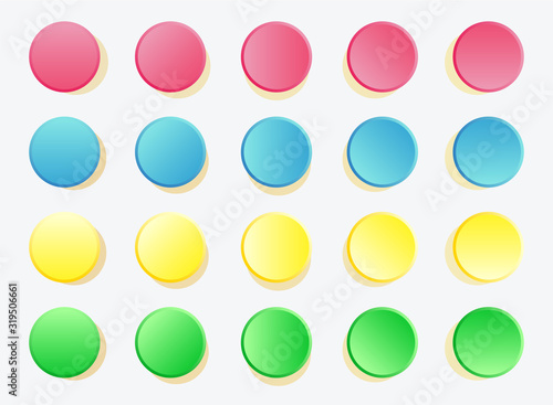 Fun twister game pattern colored circles on white photo