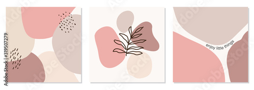 Creative abstract backgrounds for social media templates, neutral colors