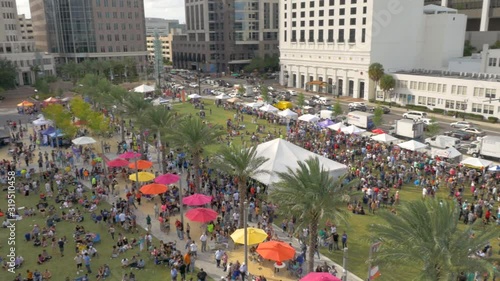 372 rooftop view of a festival below