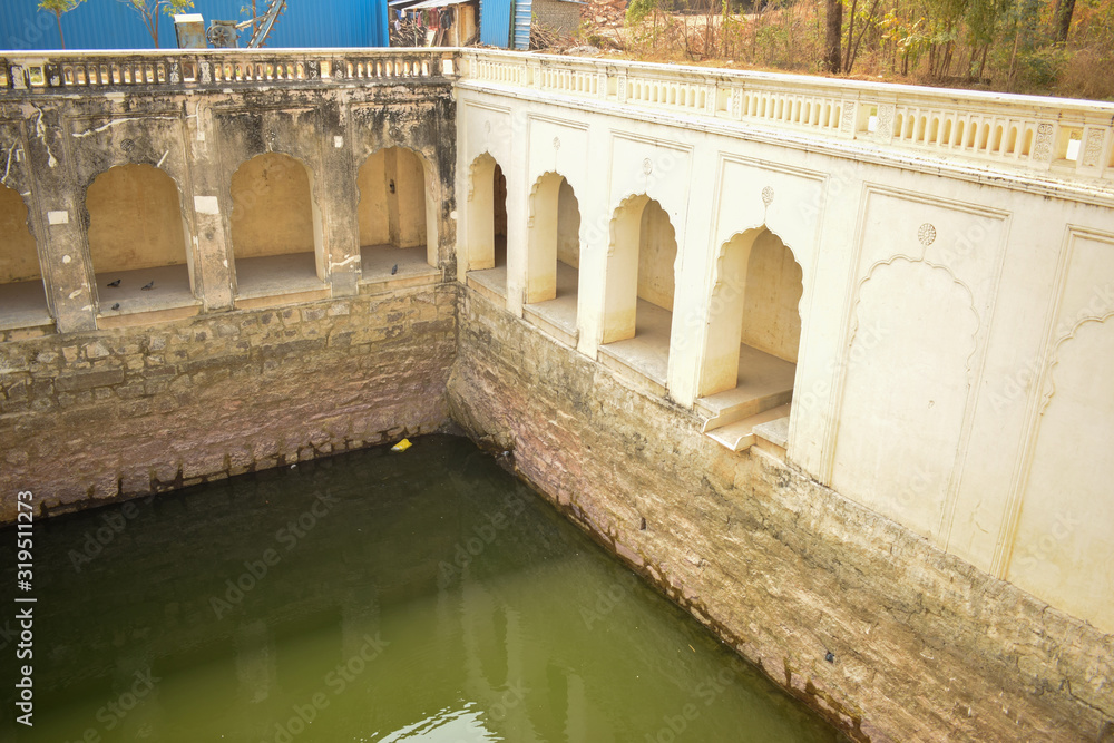 Naklejka premium Ancient Antique $00 Years Old Open Well.swimming pool. 
