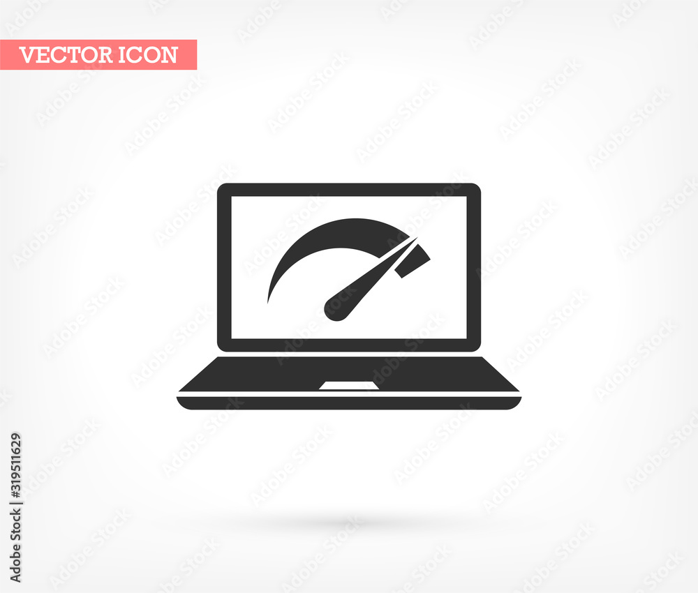 Speed test laptop vector icon , lorem ipsum Flat design Speed test laptop vector icon , lorem ipsum Flat design