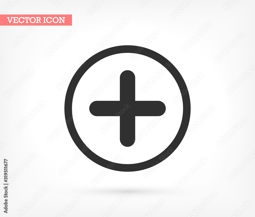 Obraz premium Plus vector icon , lorem ipsum Flat design