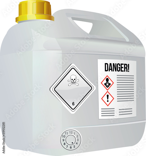 Canister for the transport of dangerous goods.