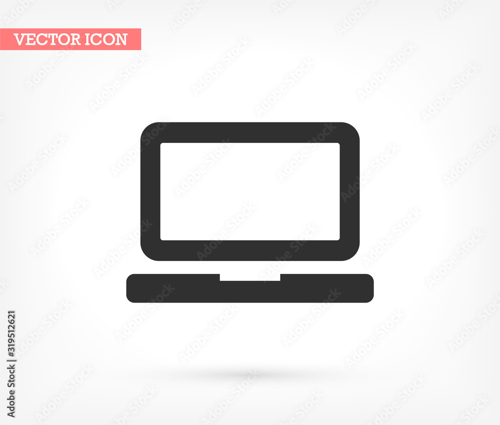 Laptop vector icon , lorem ipsum Flat design