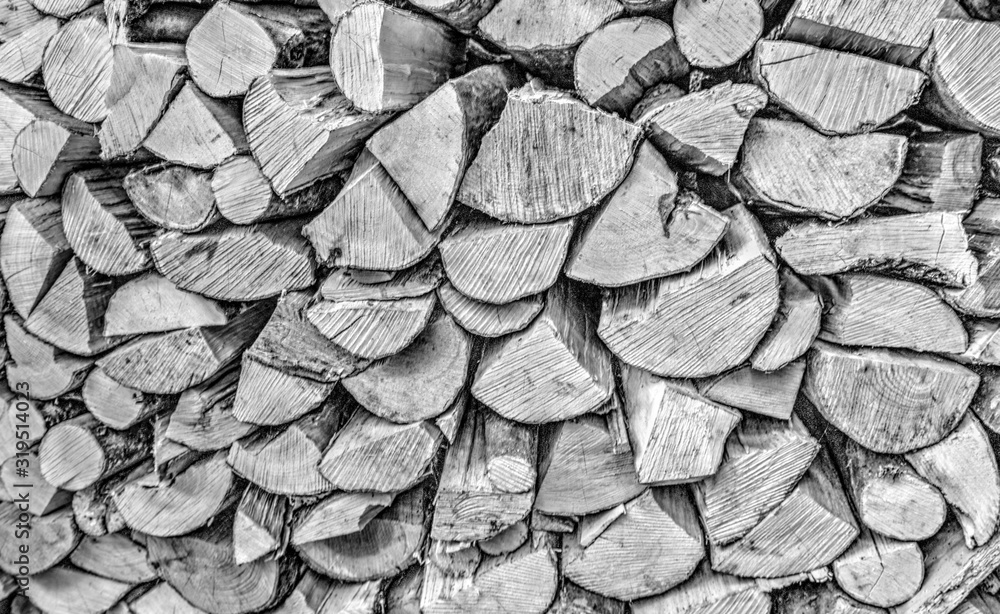 Background of fresh cut timber in black and white Background of fresh cut timber in black and white