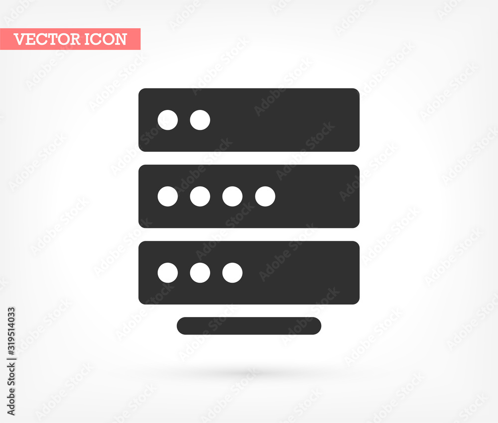 Server vector icon , lorem ipsum Flat design