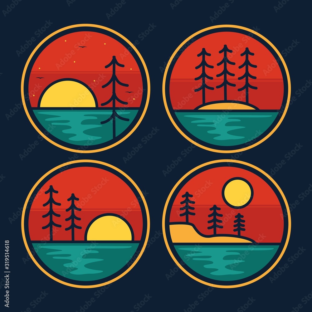 simple logo badge beach design, for t-shirt prints, patches, emblems, posters, badges and labels and other uses simple logo badge beach design, for t-shirt prints, patches, emblems, posters, badges and labels and other uses
